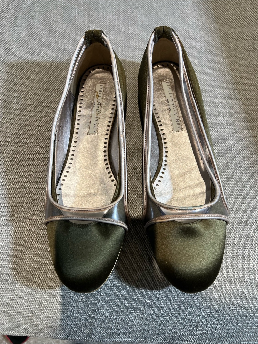Stella McCartney Olive Green Ballet Flats Made in Italy EU 36